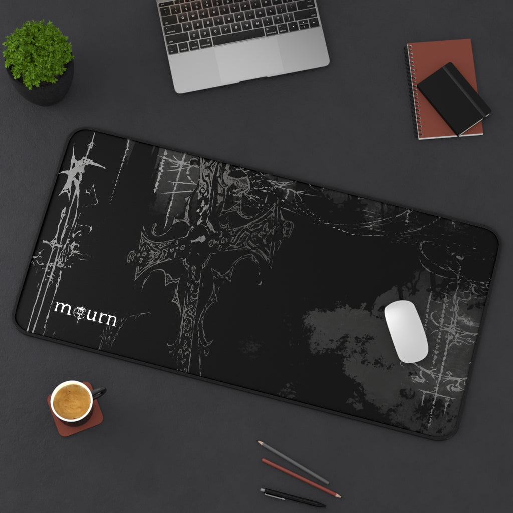 "Mourn" Gothic Black Desk Mat