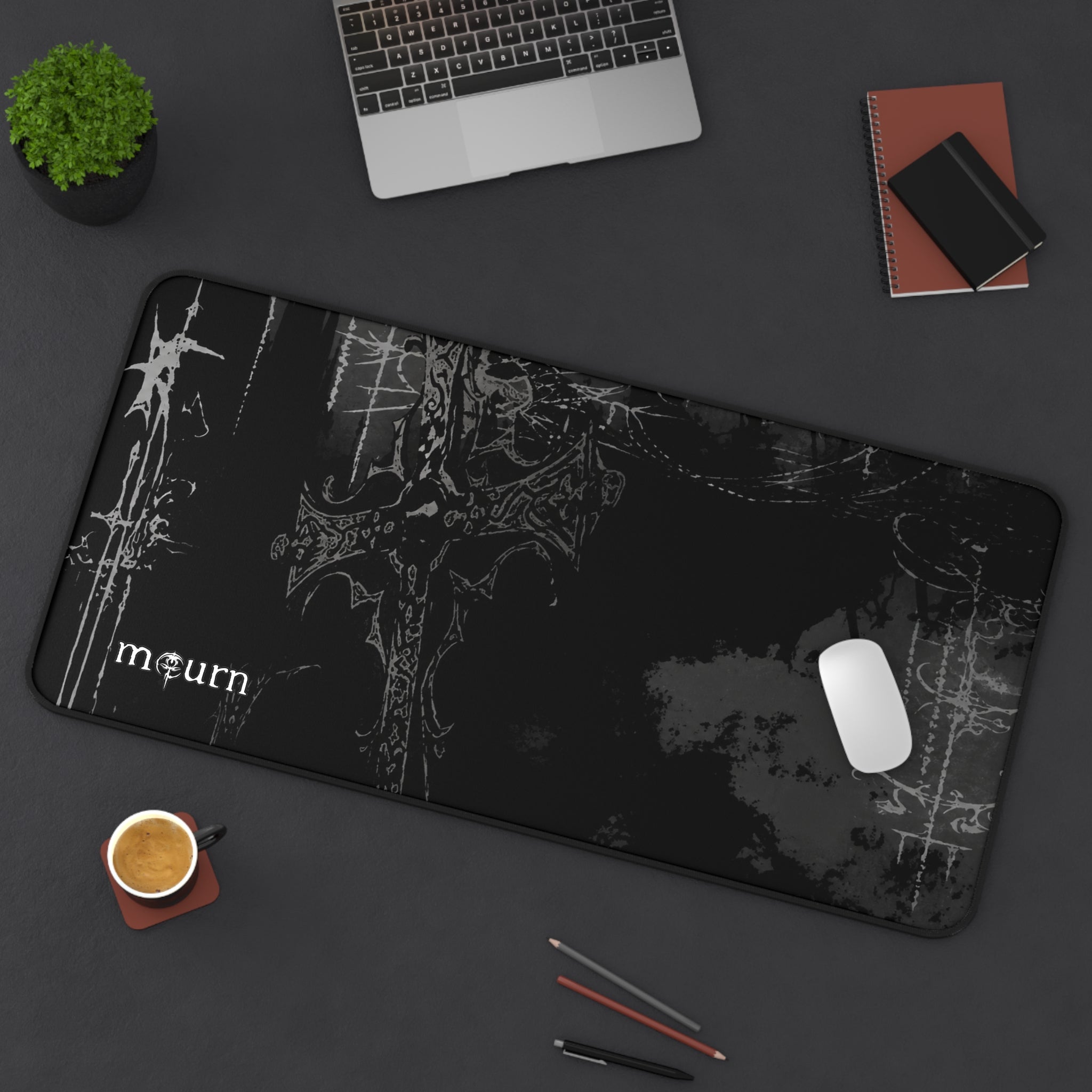 "Mourn" Gothic Black Desk Mat