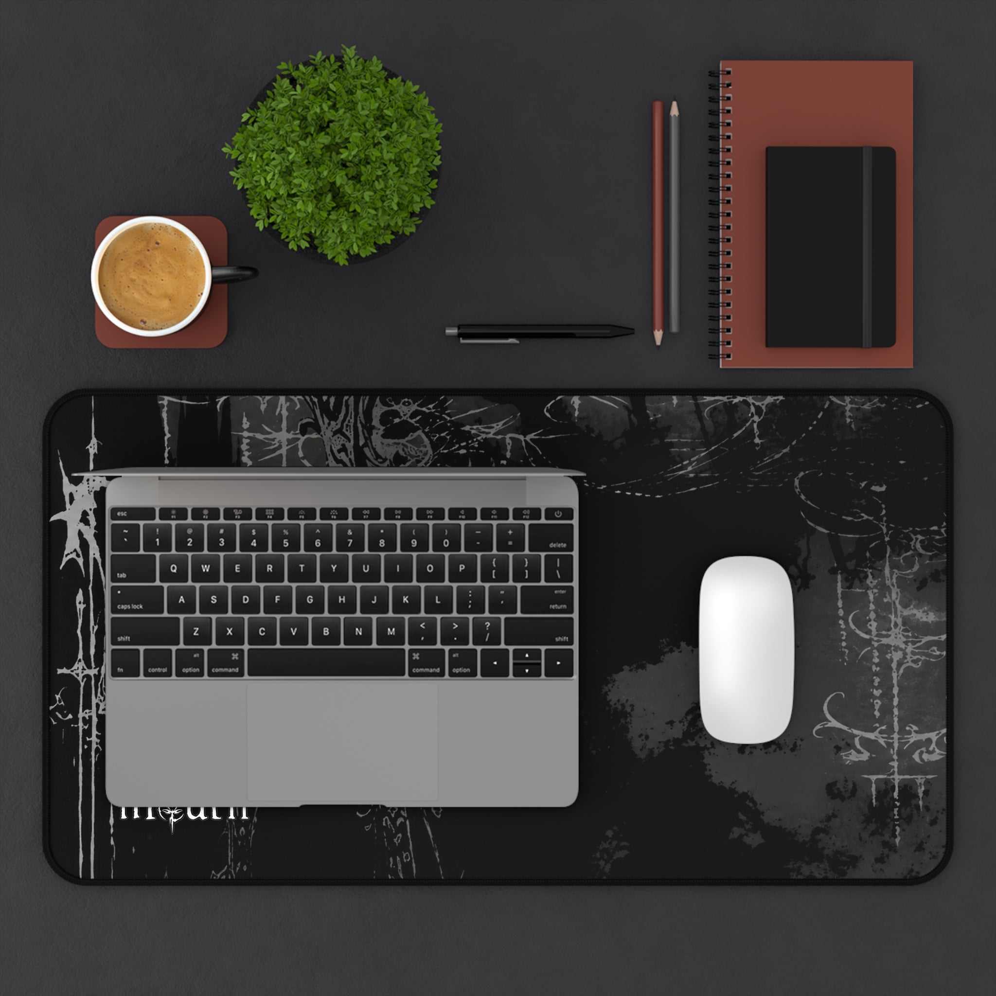 "Mourn" Gothic Black Desk Mat