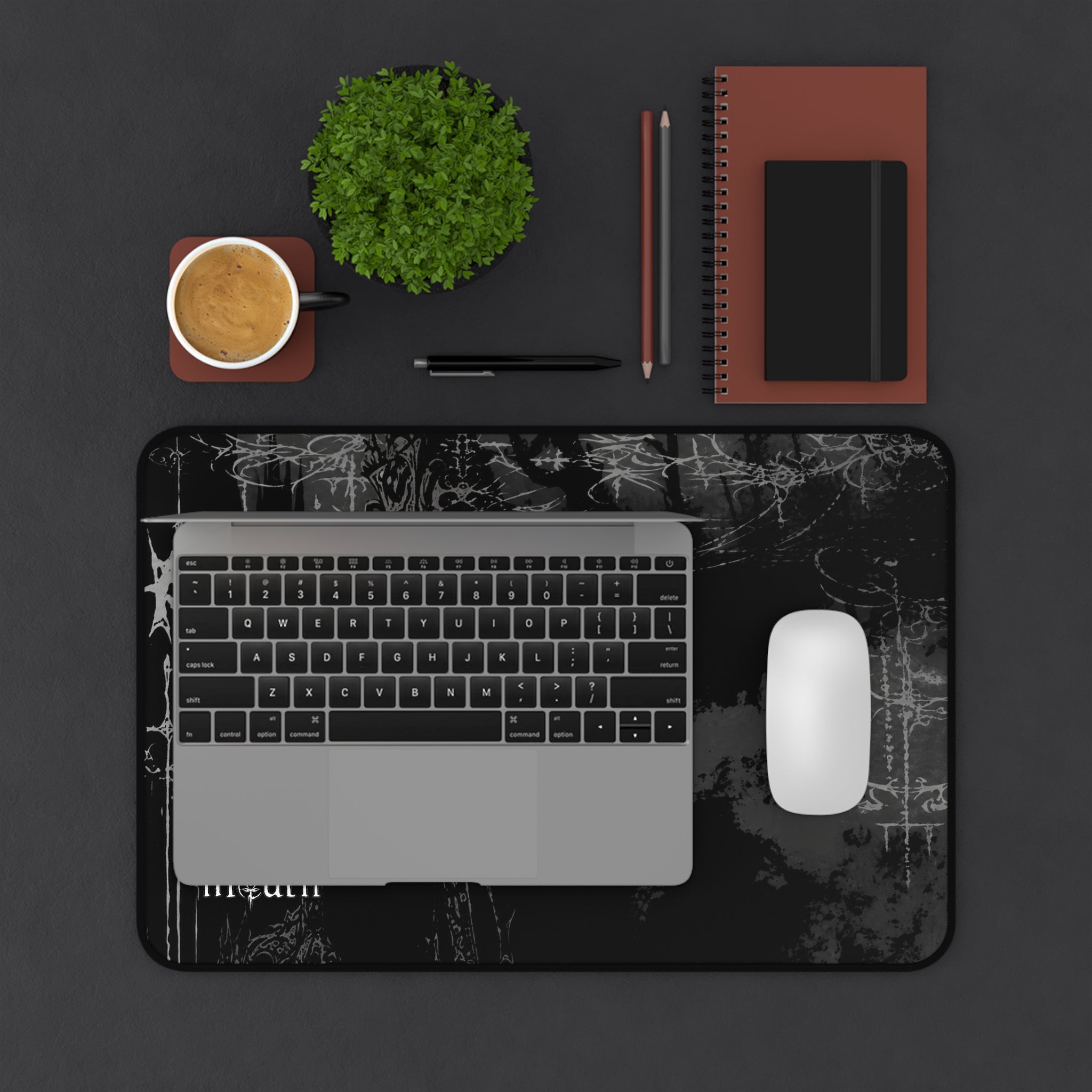 "Mourn" Gothic Black Desk Mat